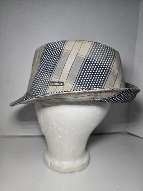 Kangol Beige and Navy Patchwork Havana Trilby Hat